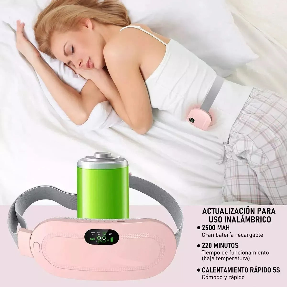 Cinturón de Masaje con Calor – Dolor Lumbar y Cólicos Menstruales