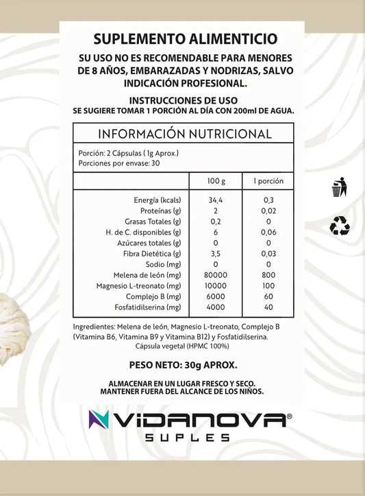 Melena De León 1000mg 60 Caps